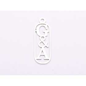 S0046 Pandant decupat din argint cu 2 initiale verticale