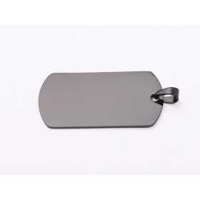 C033-Dog Tag INOX negru 43x24mm cu agatatoare-1buc C033-Dog Tag INOX negru 43x24mm cu agatatoare-1buc