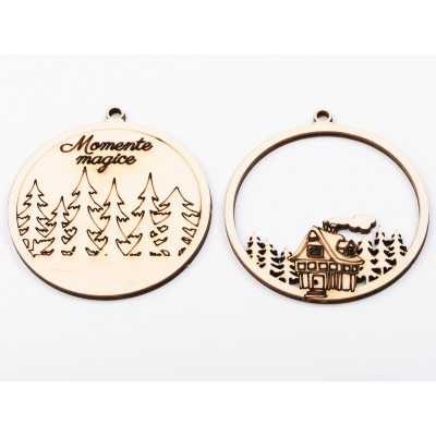 L1128-Glob 2 straturi 9x8 cm Winter2 - 1 buc - bijuterii personalizate din argint | simoshop