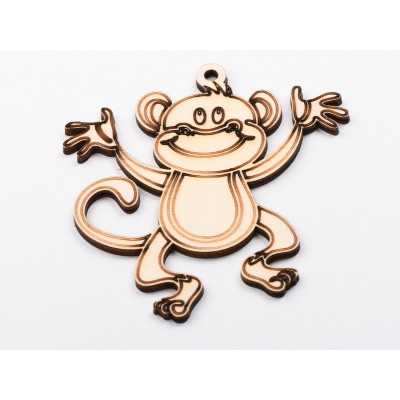 L1134-Figurina din lemn Monkey 10x10cm - 1 buc