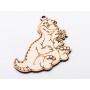 L1135-Figurina din lemn Dragon cu floare 12x10cm - 1 buc