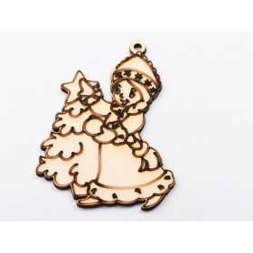 L1144-Figurina din lemn Craiasa Zapezii 12x8cm - 1 buc