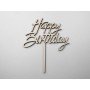 L1145-Topper lemn "Happy Birthday" 15x13cm 1buc - bijuterii personalizate din argint | simoshop
