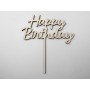L1146-Topper lemn "Happy Birthday" 17x15cm 1buc - bijuterii personalizate din argint | simoshop
