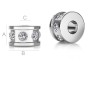 G0984-Distantier argint 925 5.2x3mm cu cristale Swarovski
