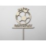 L1147-Topper lemn "Happy Birthday" minge 15x10cm 1buc