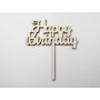 L1150-Topper lemn "Happy Birthday" 13x11cm 1buc