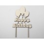 L1152-Topper lemn "Happy Birthday" Baloons 16x9.5cm 1buc