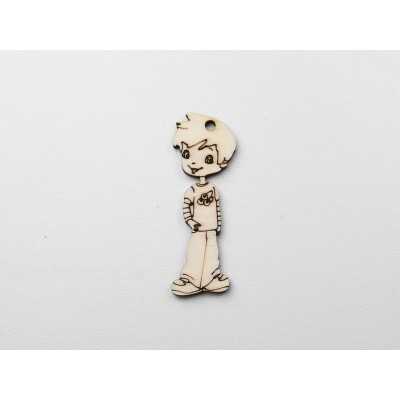L1154-Decupaj lemn baietel 8x3cm - 1 buc