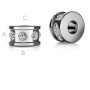 G0984-Distantier argint 925 5.2x3mm cu cristale Swarovski