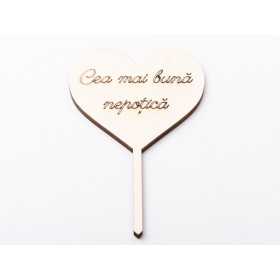L1164-Topper lemn "Cea mai buna nepotica" 12x7.5 1buc