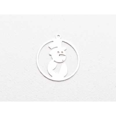 E2042 N Charm Snowman 20x18x0.5mm Ag925