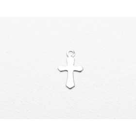 C021-Charm cruce inox 11.5x7mm 1buc
