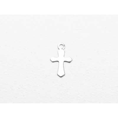 C021-Charm cruce inox 11.5x7mm 1buc