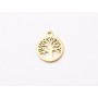 C024-Charm inox auriu Tree of Life 12x10mm 1buc