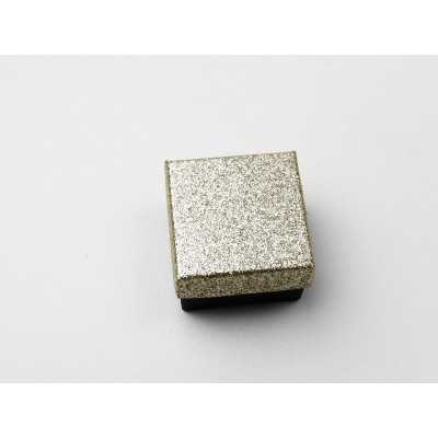 D162-Cutiuta pentru inel cu capac glitter auriu-1buc