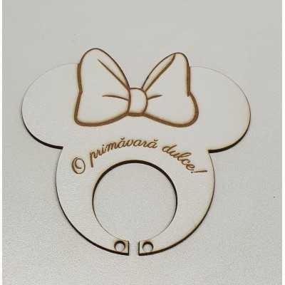 L1172-Decupaj MDF Minnie suport pentru acadele 90 x 90 mm 1 buc