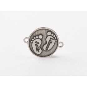 E2043 N Link gravat in relief talpite 13x17x0.5mm Ag925