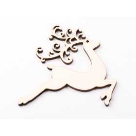 L1211-Decoratiune lemn "Ren stilizat" 9x9cm