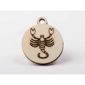 L1218-Decoratiune lemn zodia Scorpion 4.5x4cm- 1 buc
