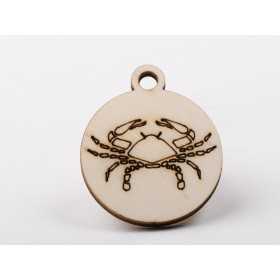 L1224-Decoratiune lemn zodia Rac 4.5x4cm- 1 buc