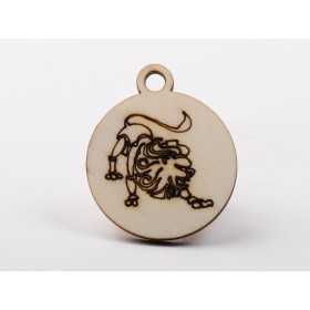 L1226-Decoratiune lemn zodia Leu 4.5x4cm- 1 buc