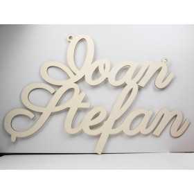 L1241-Nume din lemn supradimensionat pentru decoratiuni -aprox 65x50cm - 1 buc