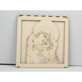 L927- Caseta pentru licheni Maica Domnului cu pruncul 20x20 cm - 1 buc