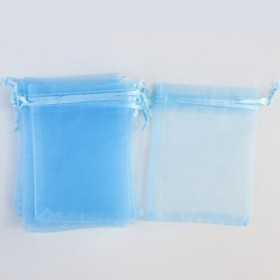D095-Saculet din organza bleu ciel 9x7cm-1 buc