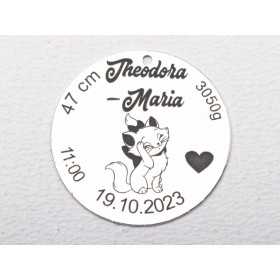 E2053 Pandant Ag 925 cu date de nastere "Pisicile aristocrate" 22mm- 1 buc