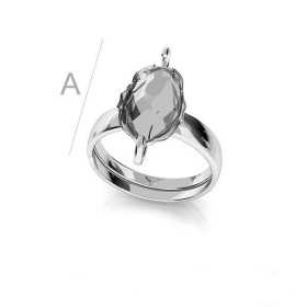 G1924-Baza inel reglabil Argint 925 pentru Swarovski Scarab Bead 5728 12MM-1buc