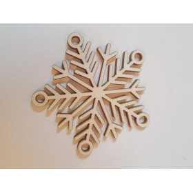 L418-Decoratiune din lemn Fulg de nea 8x8cm - 1 buc