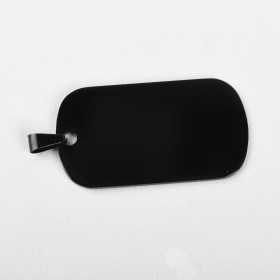 C093-Dog Tag INOX negru 50x28mm cu agatatoare-1buc C093-Dog Tag INOX negru 50x28mm cu agatatoare-1buc