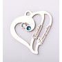 S0011 Pandant inimioara din argint personalizabila cu 2 nume 22x20mm 0.6mm