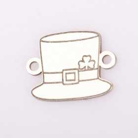 E2067 G Link din argint martisor palarie cu trifoi 12x14.8mm 0.5mm 1 buc