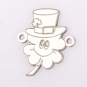 Link din argint martisor trifoi cu palarie