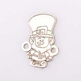 E2073 G Link din argint martisor pitic cu palarie si trifoi 13.3x9.3mm 0.5mm