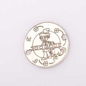 E2074 GS Link din argint martisor banut de 12mm cu cosar 0.3mm