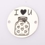 E2086 GS Link rotund argint jar of hearts I love U 16.5mm 1 buc