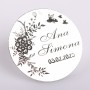 S0016-G Pandant argint pentru botez cu motiv floral 22mm
