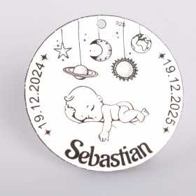 S0022-G Pandant argint pentru taiere mot cu astre 22mm