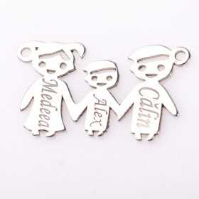 S0026 E1912 N Link argint familie MBT 21.5x13mm, 0.6mm personalizat