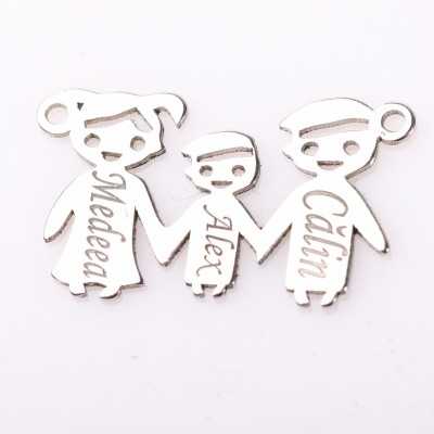 S0026 E1912 N Link argint familie MBT 21.5x13mm, 0.6mm personalizat