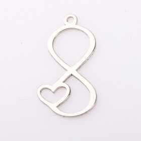 E2097 N Pandant din argint infinit cu inimioara 18x9.5mm 0.6mm