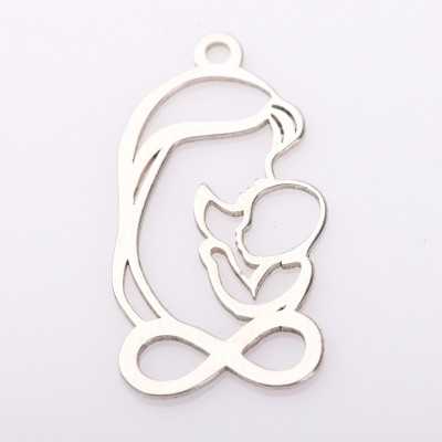 E2098 N Pandant din argint mama cu bebe infinit 23.5x12mm 0.6mm