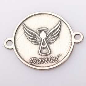 e2102 G Link din argint cu bucle gravat in relief ingeras cu nume 13mm 0.5mm