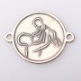E2103 G Link din argint cu bucle gravat in relief tata cu bebe 13mm 0.5mm