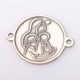 E2104 G Link din argint cu bucle gravat in relief mama cu 2 copii 13mm 0.5mm