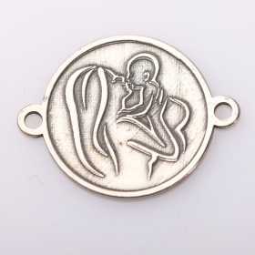 E2110 G Link din argint cu bucle gravat in relief mama cu bebe sus 13mm 0.5mm
