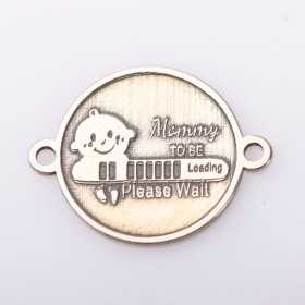 E2111 G Link din argint cu bucle gravat in relief momy to be 13mm 0.5mm